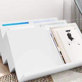 vidaXL Ράφι Περιοδικών Λευκό 65 x 53 x 28,5 εκ Επεξεργασμένο ξύλο