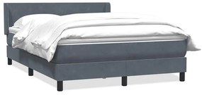 Κρεβάτι Boxspring με Στρώμα Σκούρο Γκρι 140x210 εκ. Βελούδινο - Γκρι