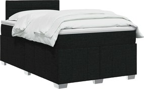 vidaXL Κρεβάτι box spring με στρώμα Μαύρο 120 x 190 cm Ύφασμα