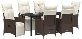 vidaXL Σετ 4 Καφέ PE rattan Μοναδικός Καναπές Ρυθμιζόμενα Υποπόδια