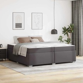 vidaXL Σκελετός Κρεβατιού με στρώμα Γκρι 200 x 200 cm ύφασμα