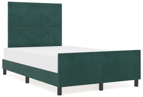 vidaXL Κρεβάτι Σκελετός Σκούρο Πράσινο 120x200 εκ. Βελούδο