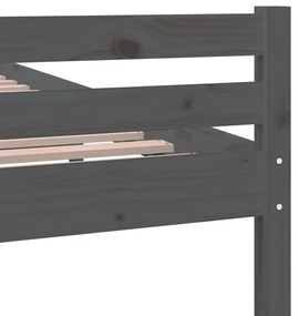 vidaXL Πλαίσιο Κρεβατιού Γκρι 100 x 200 εκ. από Μασίφ Ξύλο