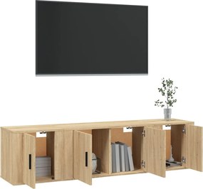 vidaXL Σετ Επίπλων Τηλεόρασης 3 Τεμαχίων Sonoma Δρυς Επεξ. Ξύλο