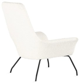 Πολυθρόνα Troy 106, Άσπρο, 108x89x90cm, Ταπισερί, Πόδια: Μεταλλικά