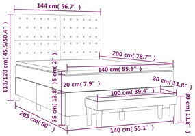 ΚΡΕΒΑΤΙ BOXSPRING ΜΕ ΣΤΡΩΜΑ ΣΚΟΥΡΟ ΓΚΡΙ 140X200 ΕΚ. ΒΕΛΟΥΔΙΝΟ 3138086