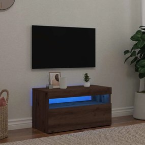 ντουλάπι τηλεόρασης vidaXL με φώτα LED Artisan Oak Κατασκευασμένο ξύλο