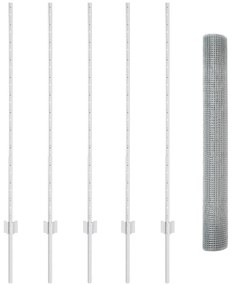 vidaXL Γαλβανισμένος Φράχτης με 10 U Posts Ασημί 1.2x10 μ Χάλυβας