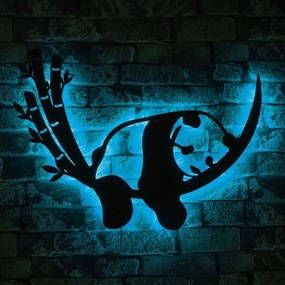 Διακοσμητικό Τοίχου Με Φως Led Baby Panda 692FRW1102 45x58cm Blue-Black Wallity Mdf