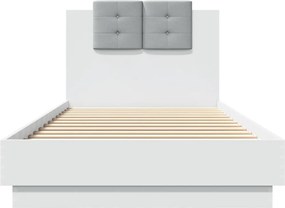 vidaXL Πλαίσιο Κρεβατιού με Κεφαλάρι και LED Λευκό 90 x 200 εκ.