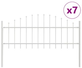vidaXL Φράχτης κήπου  αυτόφωτος με σχήμα καμπάνα, Λευκός, 11,9x0,75 μ, Χάλυβας