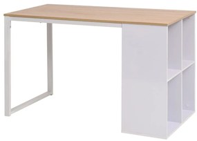 vidaXL Γραφείο Δρυς και Λευκό 120 x 60 x 75 εκ.