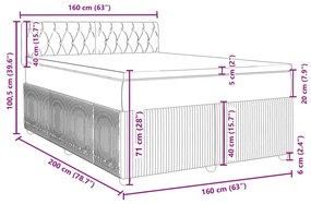 Κρεβάτι Boxspring με Στρώμα Κρεμ 160x200 εκ. Υφασμάτινο - Κρεμ