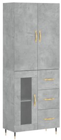 vidaXL Ντουλάπι Γκρι Σκυροδέματος 69,5x34x180 εκ. Επεξεργασμένο Ξύλο