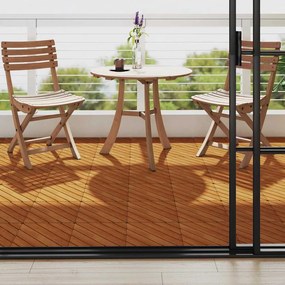 vidaXL Πλακάκια Deck 10 τεμ. 30 x 30 εκ. από Μασίφ Ξύλο Ακακίας
