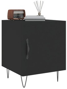 vidaXL Κομοδίνα 2 τεμ. Μαύρα 40 x 40 x 50 εκ. από Επεξεργασμένο Ξύλο
