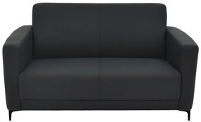 Καναπές διθέσιος Sidica I PU σε μαύρη απόχρωση 135x78x83εκ