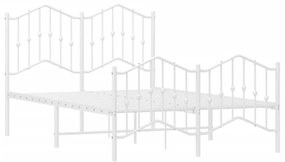 Πλαίσιο Κρεβατιού με Κεφαλάρι/Ποδαρικό Λευκό 120x200εκ. Μέταλλο - Λευκό
