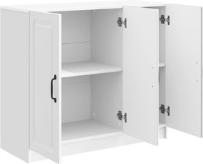 vidaXL Πλαϊνό γραφείο Γυαλιστερό Λευκό 89 x 34,5 x 77 εκ.