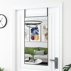 Καθρέπτης Πόρτας Μαύρος 50 x 100 εκ. από Γυαλί και Αλουμίνιο