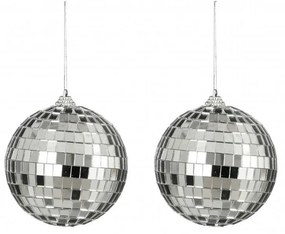 Χριστουγεννιάτικες Μπάλες Disco Mirror 02.1162265 (Σετ 2τμχ) 10cm Silver