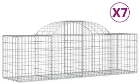 vidaXL Συρματοκιβώτια Τοξωτά 7 τεμ. 200x50x60/80 εκ. Γαλβαν. Ατσάλι