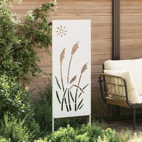 vidaXL Οθόνη Ιδιωτικότητας Κήπου Μαιανδρικό σχέδιο Λευκό 50 x 140 εκ