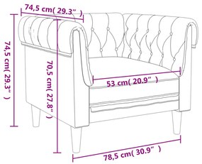 Πολυθρόνα Chesterfield Taupe Υφασμάτινη - Μπεζ-Γκρι