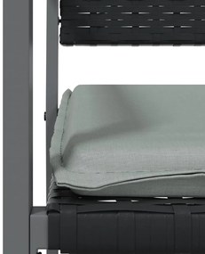 vidaXL Σετ Τραπεζαρίας Κήπου 9 τεμ. Συνθ. Ρατάν / Ατσάλι με Μαξιλάρια