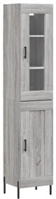 vidaXL Μπουφές Sonoma Γκρι 34,5 x 34 x 180 εκ. από Επεξεργασμένο Ξύλο