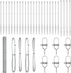 vidaXL Στύλος Περιφράξεων Ασημί