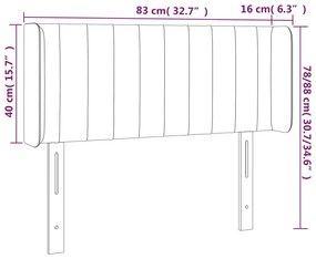 vidaXL Κεφαλάρι Κρεβατιού LED Σκούρο Μπλε 83x16x78/88 εκ. Βελούδινο