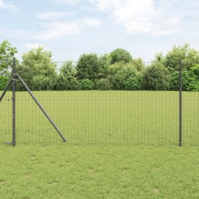 vidaXL Euro Fence με 13 Πόλους 1.2x25 μ Γαλβανισμένο Χάλυβα Γκρι