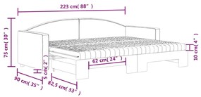 Καναπές Κρεβάτι Συρόμενος Taupe 80x200 εκ. Υφασμάτινος Στρώματα - Μπεζ-Γκρι