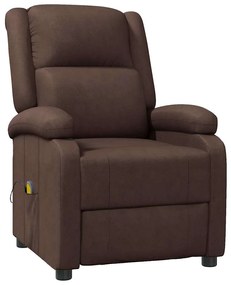 vidaXL Πολυθρόνα Μασάζ Καφέ από Συνθετικό Δέρμα