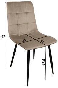 Καρέκλα 2τμχ THOMAS 44x53x93