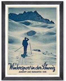 Κάδρο Wintersport Poster FA13476 50x70cm Multi MindTheGap Κάθετοι Ξύλο,Γυαλί