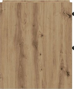 vidaXL Ντουλάπι Μπάνιου Στενό με Ροδάκια Αρτισιανή Δρυς Επεξ. Ξύλο