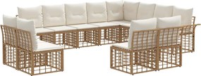 vidaXL Σειρά Καναπέ Εξωτερικού 12 pcs Φυσικό και Κρέμα Λευκό
