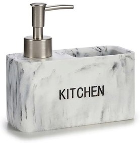 Δοχείο Κουζίνας Με Θήκη Για Σφουγγάρι Marble 029.17772 6x14,5x14cm White-Black Μάρμαρο