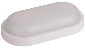 Φωτιστικό Τοίχου Οβάλ IP54 18W 4000K Πλαστικό Eurolamp-145-20024-Λευκό 145-20024