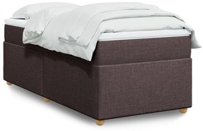 Κρεβάτι Boxspring με Στρώμα Σκούρο Καφέ 90x190 εκ. Υφασμάτινο - Καφέ