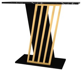 ΚΟΝΣΟΛΑ GRAVITY MEGAPAP ΧΡΩΜΑ ΜΑΥΡΟ ΕΦΕ ΜΑΡΜΑΡΟΥ - ΧΡΥΣΟ 90X29,6X76,8ΕΚ.
