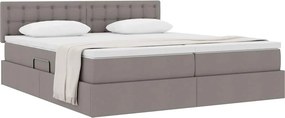 vidaXL Κρεβάτι Αποθήκης με στρώμα Taupe 200 x 200 cm Τεχνητό Δέρμα