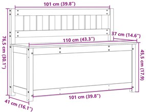 Πάγκος 110 x 41 x 76,5 εκ. από Μασίφ Ξύλο Πεύκου - Καφέ