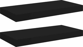 vidaXL Ράφια Τοίχου 2 τεμ. Μαύρα 50x23,5x3,8 εκ. MDF