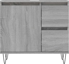 vidaXL Ντουλάπι Μπάνιου Γκρι Sonoma 65x33x60 εκ. Επεξεργασμένο Ξύλο