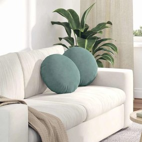 vidaXL Μαξιλάρια καθισμάτων 2 pcs Θαλασσί Ø 40 x 13 εκ. Βελούδο