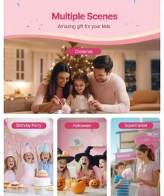 VEVOR Commercial Cotton Candy Machine Sugar Floss Maker 1000W for Party Pink