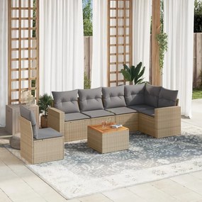 vidaXL Patio Sofa Set 6-θέσια Μικτό μπεζ και γκρι